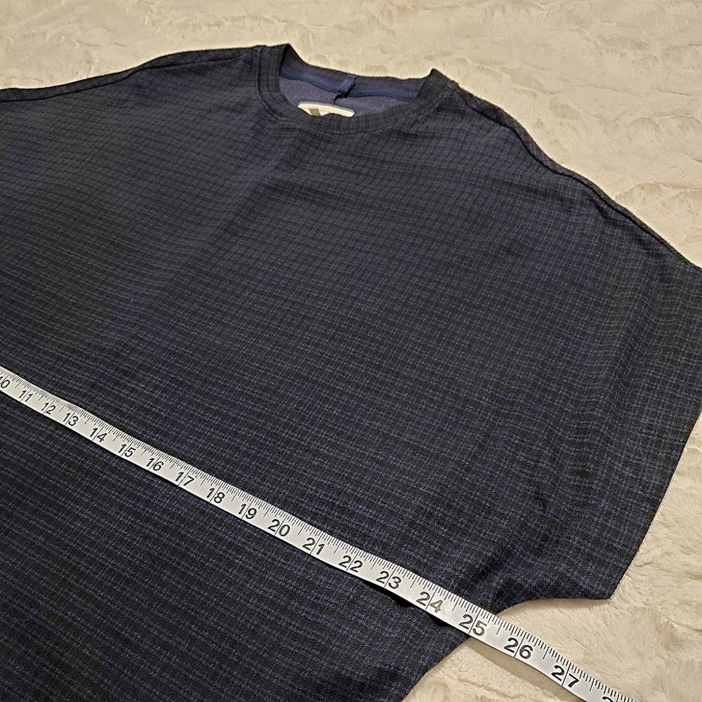 LOU & GREY (Loft) Navy & Black Plaid Short Sleeve Top, XS/S - Picture 6 of 8